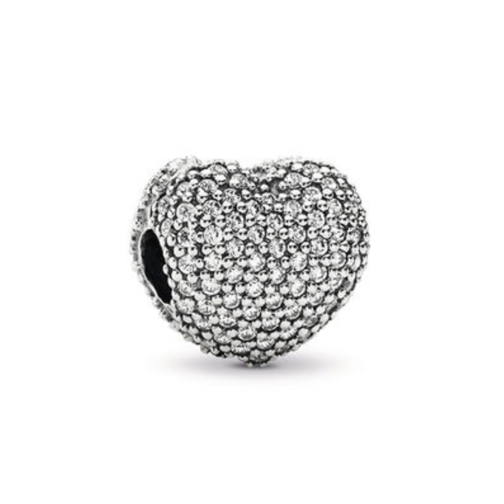 Pandora Pave Open My Heart Clip/charm